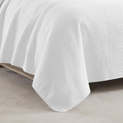 Caitlyn White Microfiber Twin Quilt Set with Shams