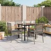 vidaXL Garden Dining Set Black PE rattan 3 Piece Set Removable Covers - 2 of 4