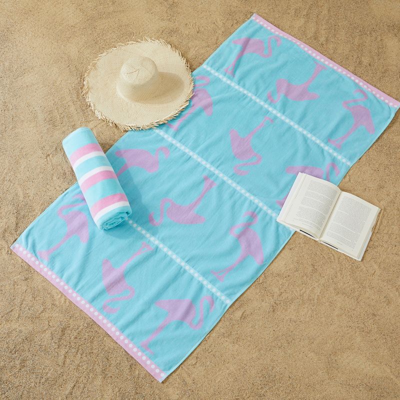 2pk Summer Printed Cotton Beach Towels - Great Bay Home, 3 of 9