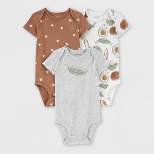 Carter's Just One You® Baby 3pk Veggies Bodysuit - Gray/Brown
