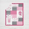 Bacati - Owls in the Woods Pink Fuschia Gray 3 pc Baby Girls Crib Bedding Set - image 3 of 4