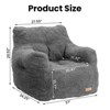 Hooseng Bean Bag Chair, Bean Bag Sofa Chair with Armrests, Fluffy and Lazy Sofa with backrest, Comfy Cozy BeanBag Chairs - 4 of 4