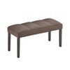 Roundhill Furniture Strata Velvet Upholstered Dining Bench, Chocolate - 4 of 4