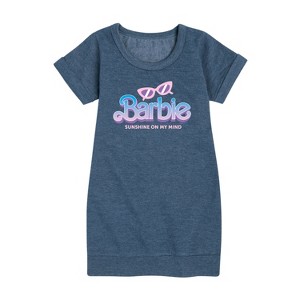- Barbie - Sunglasses and Sun Graphic Short Sleeve Fleece Dress - 1 of 3