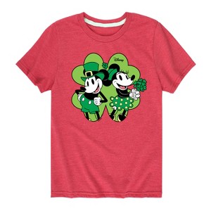 Boys' - Disney - Mickey Minnie Shamrock Short Sleeve Graphic T-Shirt - 1 of 4
