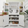 Chic Crate-72In Bathroom Storage Cabinets – 3 Keyboard Drawers & 6 Adj. Shelves | Freestanding Multi-Use | Bathroom, Dining, Office | White - 2 of 4