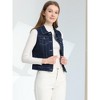 INSPIRE CHIC Women's Buttoned Washed Denim Vest with Faux Chest Flap Pockets - 2 of 4