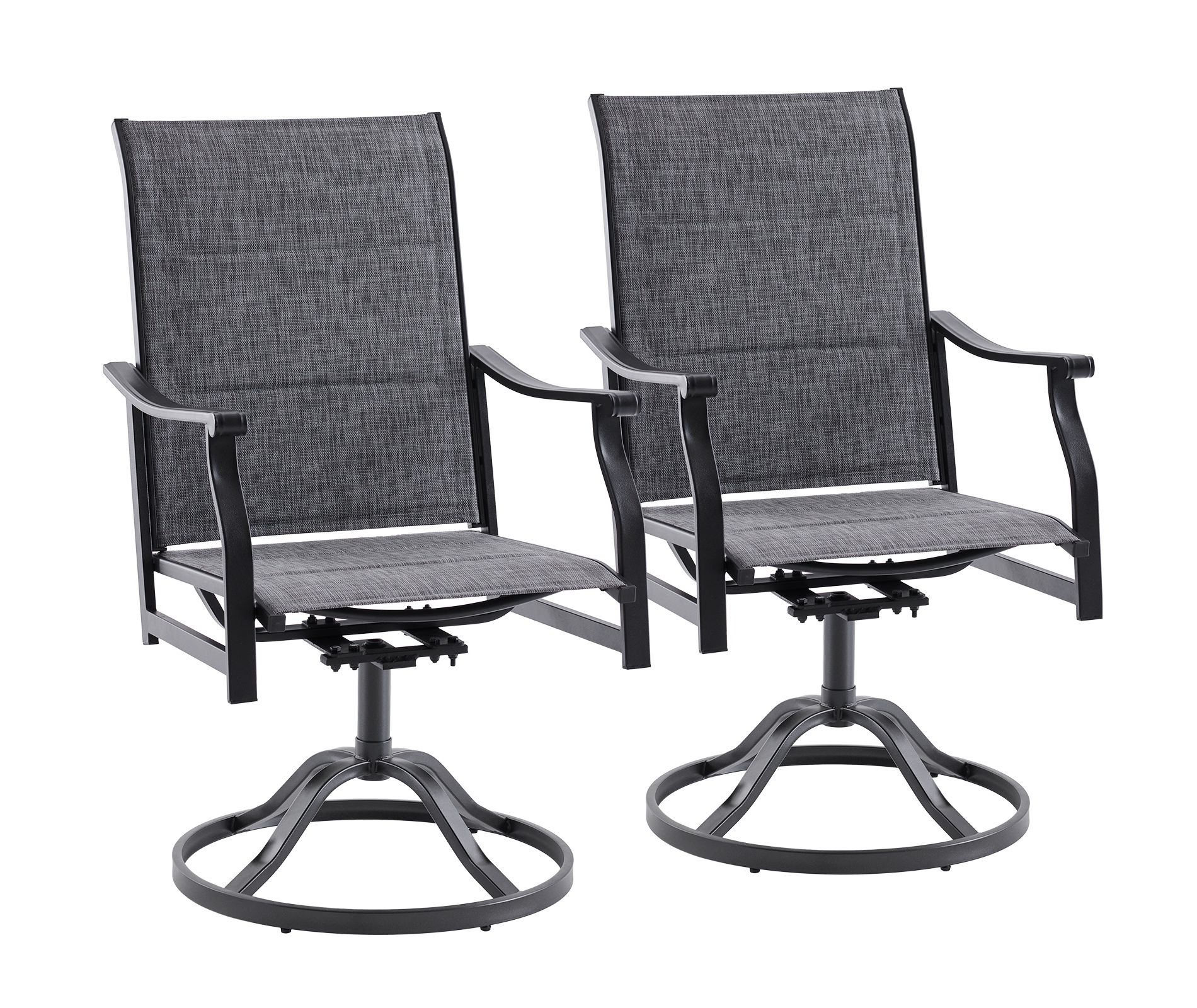 Dexmalle Set of 2 Patio Swivel Dining Chairs with Quick Drying Fabric