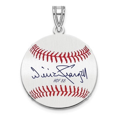 Black Bow Jewelry Sterling Silver Willie Stargell Signature SM Enamel Baseball Pendant