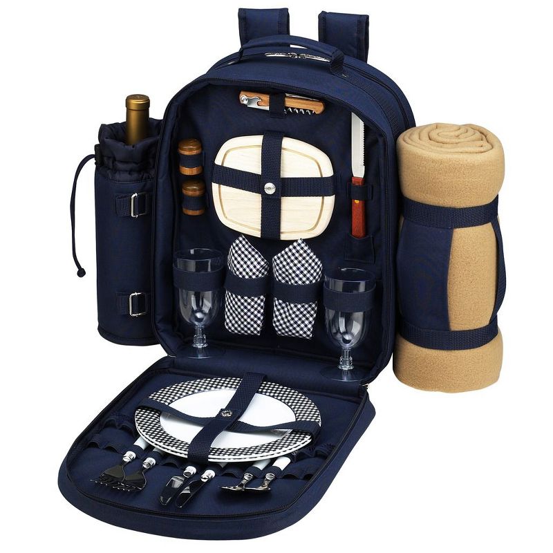 Picnic at Ascot - Deluxe Equipped 2 Person Picnic Backpack with Cooler, Insulated Beverage Holder & Blanket, 1 of 3