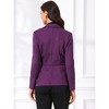 INSPIRE CHIC Women's Faux Suede Belted Lapel Single Breasted Work Outwear Blazer - 4 of 4