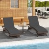 WestinTrends All Weather Wicker Outdoor Patio Chaise Lounge with Cushion (Set of 2) - 2 of 3
