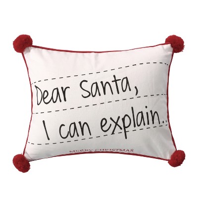 Santa Clause Lane Postcard Decorative Pillow White - Levtex Home