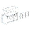 GlasFlength Decorative Storage Cabinet Shoe Storage Bench with Sliding Doors, Free Standing Home Organizer, for Entryway, White, 35.43"*13.77"*19.68" - 3 of 4