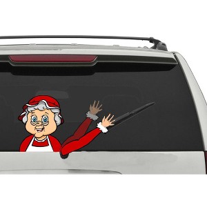5 Star Super Deals Rear Vehicle Car Window Waving Moving Windshield Wiper Blade Tag Decal Sticker  - Mrs Claus - 1 of 4