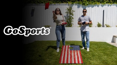American Flag MDF Cornhole Set with Bean Bags and Carrying Case
