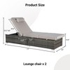 Gulches Dark Gray Rattan Patio Chaise Lounges Set - Outdoor Sofa Deck Chair with Light Gray Cushions - 4 of 4
