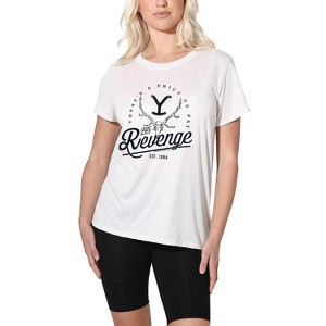 Women's Yellowstone Theres A Price To Pay Light Loose T-Shirt White - 1 of 4
