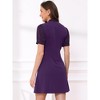 INSPIRE CHIC Women's Bow Tie Keyhole Neck Puff Sleeve Elegant Work Dress - 3 of 4