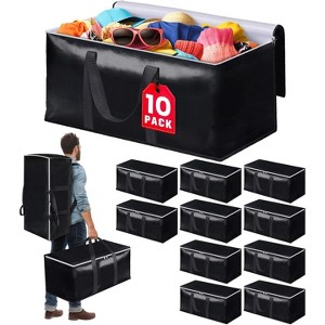 Heavy-Duty & Extra Capacity Moving Bags with Backpack Straps, Storage Totes with Double Zipper & Strong Handles - 1 of 4