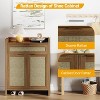 COZONY 2-Piece Rattan Shoe Cabinet Set, Adjustable Shelf Storage Organizer with Drawer, Farmhouse Style Entryway Cabinet for Hallway - 4 of 4