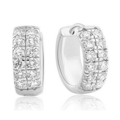 Pompeii3 5/8Ct Diamond Hoops in White Gold Lab Created 12mm Tall Earrings