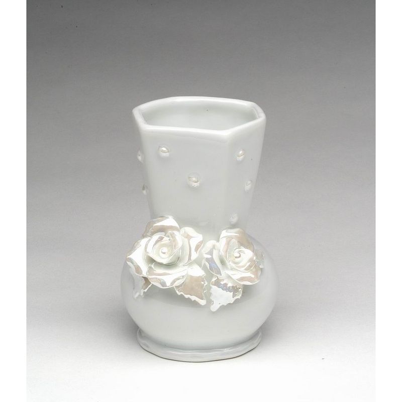 Kevins Gift Shoppe Ceramic White Rose Vase, 1 of 4