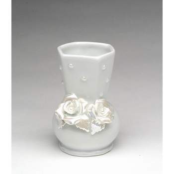 Kevins Gift Shoppe Ceramic White Rose Vase