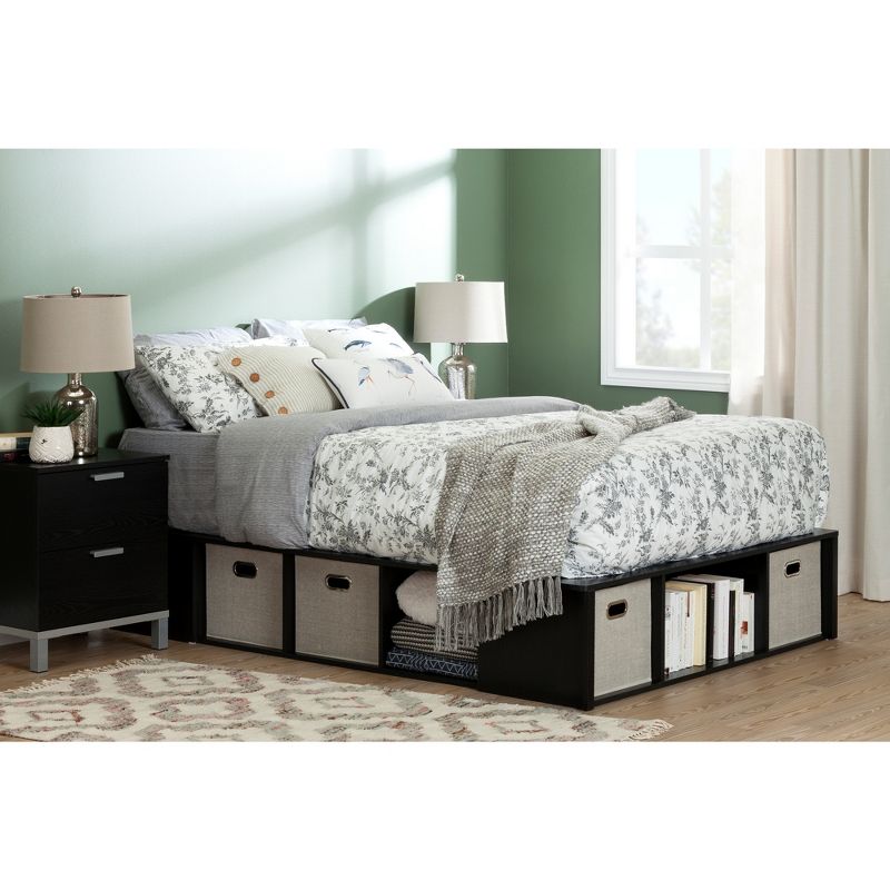 Flexible Storage Bed with Baskets Black Oak - South Shore, 4 of 10