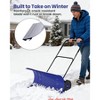 29/36-Inch Wide Snow Shovel w/ Wheels, Heavy Duty Metal Snow Pusher Shovel w/5-Position Angled Blade & Adjustable Handle - 4 of 4