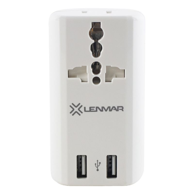 Lenmar Ultra-Compact All-in-One Travel Adapter with USB Port (White), 5 of 9