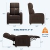Fabric Manual Recliner Chair, with Side Pocket, High Backrest, Thick Cushion, Adjustable Push Back Recliner, for Living Room, Bedroom - 3 of 4