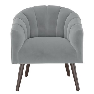 Modern Barrel Chair in Velvet Steel Gray - Project 62 , Silver Gray