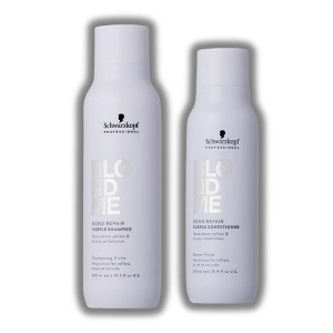 Schwarzkopf Professional BlondMe Bond Repair Purple Shampoo - (10.1 oz) & BlondMe Bond Purple Conditioner - (8.4 oz) - DUO SET KIT - 1 of 3