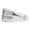Black Bow Jewelry Mens Sterling Silver 1/2 Ctw White & Black Diamond Flat Top 11mm Band - 3 of 4