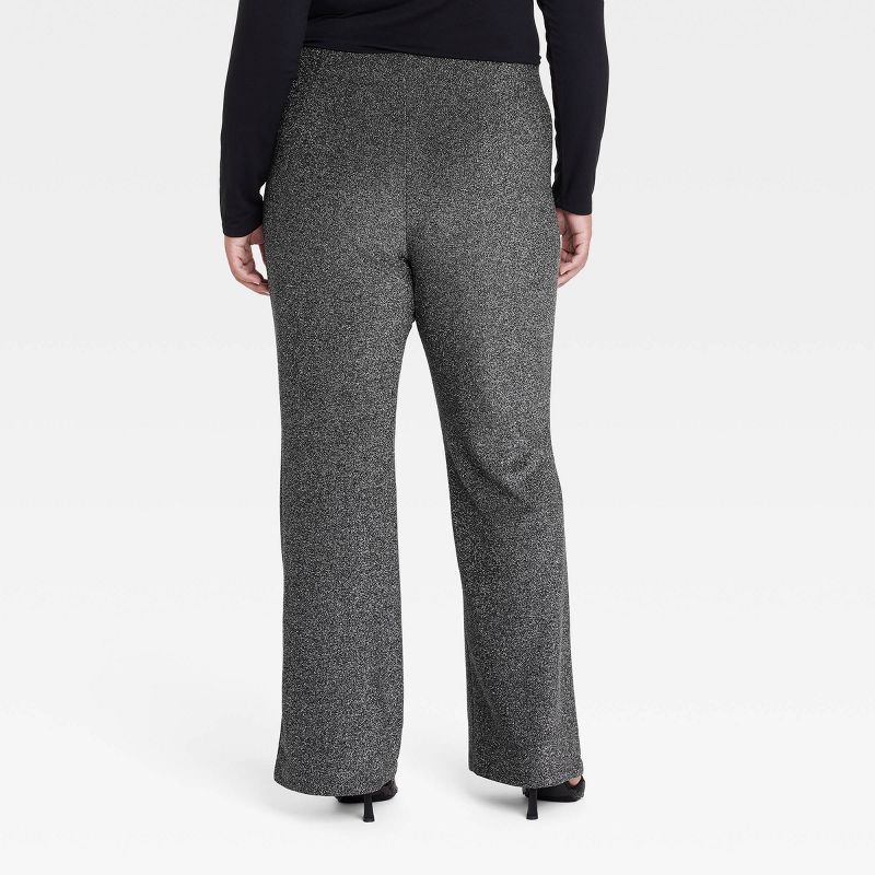 Women's High-Rise Knit Flare Pull-On Pants - Ava & Viv™ Black, 2 of 4