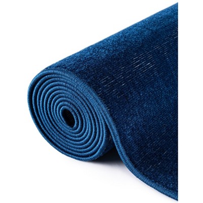 Navy Blue 9' x 12' Rectangular Braided Synthetic Rug