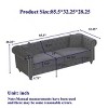 85.5" Velvet Chesterfield Sofa,Button Tufted 3-Seater Couch with Rolled Arms & 2 Cushions for Living Room or Apartment-Baofuwish - 4 of 4