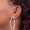 Black Bow Jewelry 3mm, Satin, Diamond Cut Sterling Silver Hoops - 45mm (1 3/4 Inch) - 3 of 4