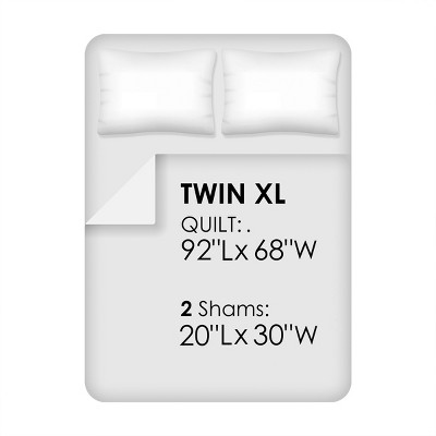 Blue Twin Microfiber Quilt Set with USA Landmarks