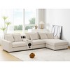 VYNXARIA Corduroy Sectional Sofa with Bluetooth Speakers,L Shaped Couch with Console,USB Charger,Deep and Wide Seat Cloud Sofa for Living Room - 2 of 4