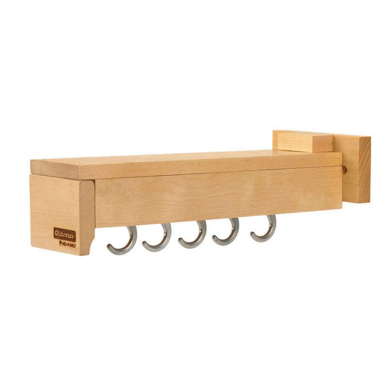 Rev-A-Shelf 14" Pull Out Kitchen Cabinet Pantry Organizer with 5 Hanging Hooks with Ball Bearing Slide System, Maple Wood, GLD-W14-SC-5, 1 of 7