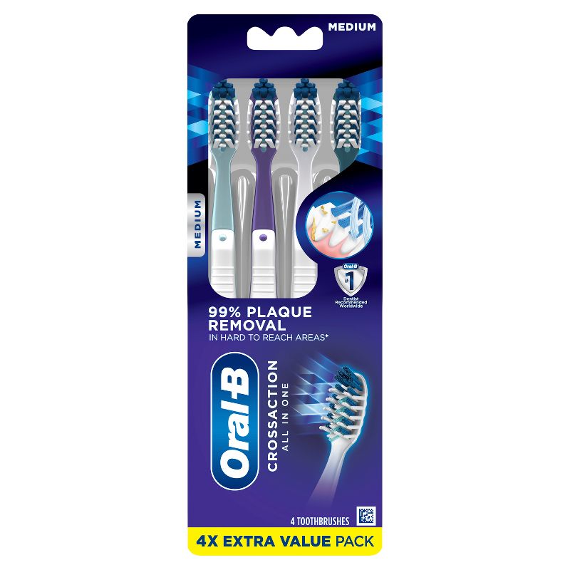Oral-B CrossAction All In One Toothbrushes Medium - 4ct, 1 of 13