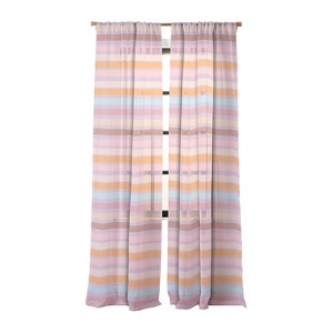 Mirimo Pastello Stripes Set of 2 Panel Sheer Window Curtain - Deny Designs - 1 of 4