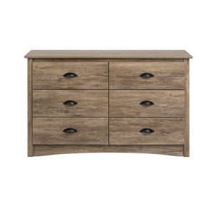 Salt Spring 6 Drawer Condo Dresser Drifted Gray - Prepac: Youthful Storage, Laminated Composite Wood - 1 of 4