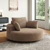 55" Fluffy Corduroy Chenille Foam Swivel Chair,Modern 360° Sleeper Lounge Seat for Living Room or Bedroom–The Pop Home - 3 of 4