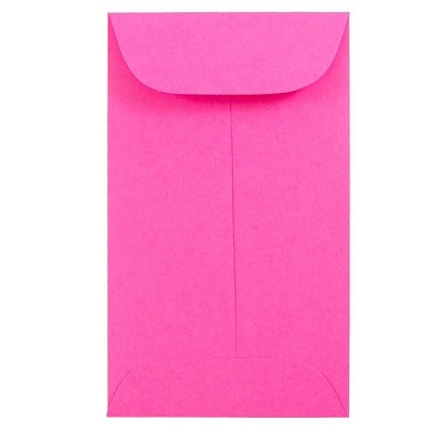 JAM Paper #3 Coin Business Colored Envelopes 2.5 x 4.25 Ultra Fuchsia Pink 356730535B