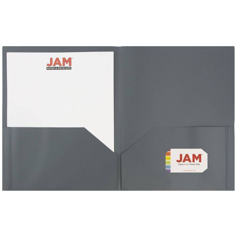 JAM 6pk 2 Pocket Plastic Folder - Gray, 4 of 7