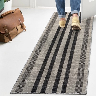 Grey Non Slip Door Mats Long Short Runner Rug Indoor Washable Thin