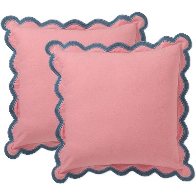 Folkulture Throw Pillow Cover Scallop Embroidery Oasis